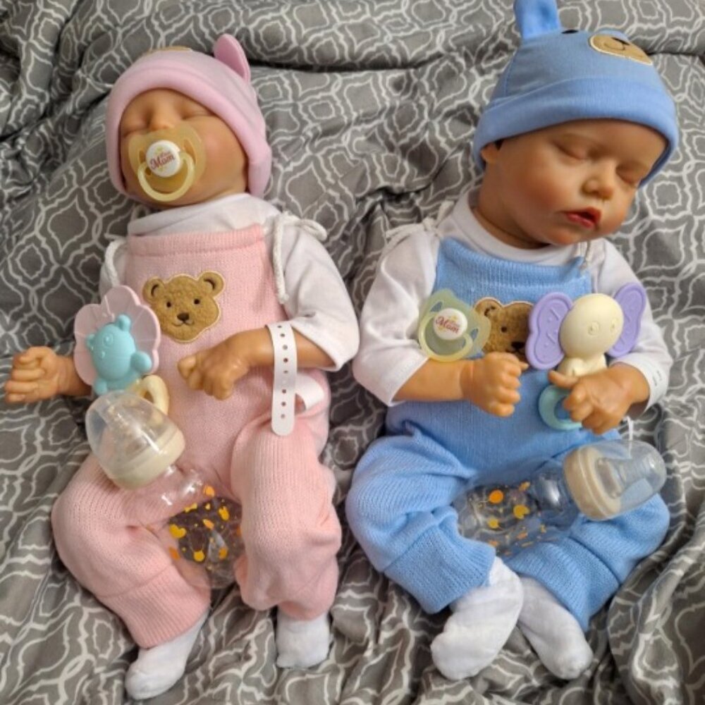 Lifelike Reborn Baby Doll Twins 17 Soft Vinyl Baby Doll Realistic Newborn - New